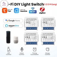 UN 1/2/3/4 Gang Tuya Smart ZigBee WiFi Light Switch 2way Control Mini Smart Breaker Smart Life Contr