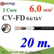 NC 20 Meters CV-FD IEC 60502-1 60228 60332-1 XLPE Insulation 3 Core CV-FD-3C-6Sqx20m