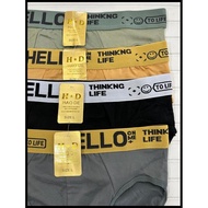 KATUN Promooo 3-6 Pcs Hello Men's Underwear, Cool, Soft, Elastic Cotton Material, Size L, XL, XXL, C