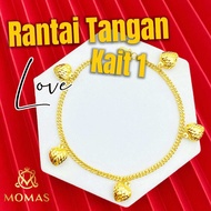 Rantai Tangan Kait 1 Love emas 916 Rantai Tangan Emas 916 Gelang tangan emas 916 emas 916 original r