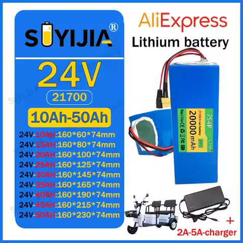 24V-10Ah 15Ah 20Ah 25Ah 30Ah 35Ah 40Ah 45Ah 50Ah 21700- Built in BMS Lithium Battery for 25.6V Elect