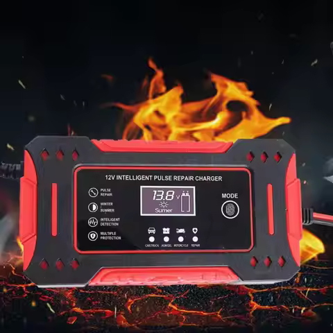 6A Output Intelligent Car Battery Charger Pulse Repair LCD Display Lead-Acid Battery Repair Special