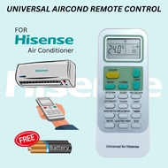 HISENSE AIRCOND UNIVERSAL REMOTE CONTROL REPLACEMENT AIR CONTIDIONER REMOTE CONTROL FREE BATTERY CON