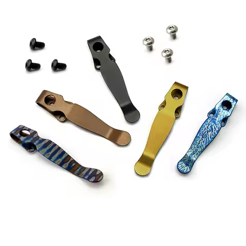 With Screw 6 Colors Titanium Alloy Knife Deep Carry Pocket Clip Back Clamp for Spyderco Shaman C229 