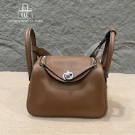🌈Hermes🧡Mini Lindy一代🌟栗子色銀扣🧡99.8新閑置🌟Swift皮🌟愛馬仕🌟