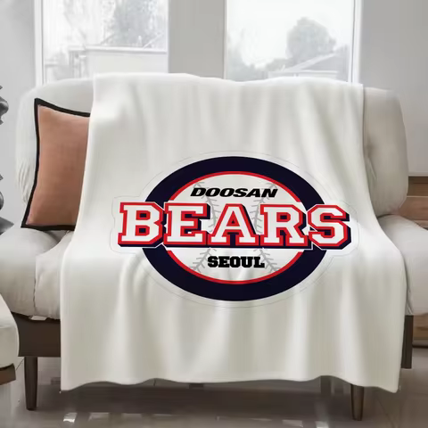 Doosan Bears Seoul Kbo Logo Creative Design Lightweight Throw Blanket for Dorms Naps Living Room Off