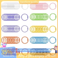 In stock-100Pcs Colorful Book Loose Leaf Binder Rings - 3cm Metal Loose Paper Notebook Rings Keychai