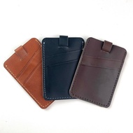Pull tab unique thin card wallet - Genuine leather wallet