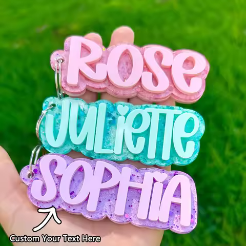 Personalized Keychain/ Acrylic Keychain / Diaper Bag Tag/ Lunch Box Tag / Backpack Name Tag / Kids T