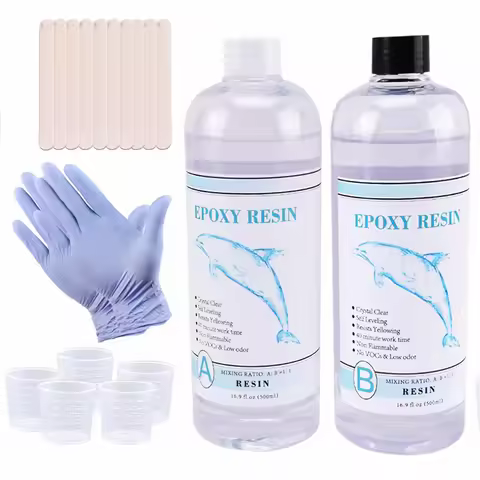 1:1 Clear Epoxy Resin Crystal Clear Art Resin Epoxy Easy Mix Epoxy Casting Resin Kit with Measuring 