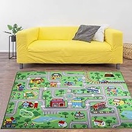 Yincimar Kids Carpet Playmat Rug, 5' x 6'6" Extra Large City Life Educational Car Rug for Baby Toddl