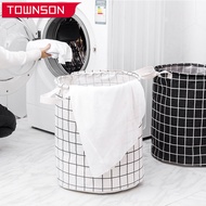 Cotton linen foldable laundry basket Waterproof dirty clothes storage basket Home storage organizer Toy debris clothes organizer