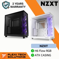 Flexi Tech NZXT H6 Flow RGB Compact Dual-chamber ATX Case - All Black / All White