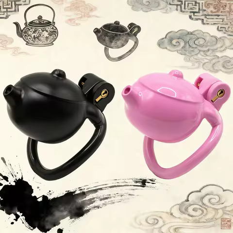 Teapot-shaped male chastity device