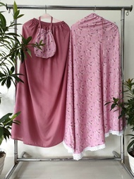 Mukena Rayon dewasa 2 in 1( resleting dagu ) motif abstrak / mukena traveling