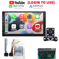 จอรถยนต์ 2Din ขนาด 7 นิ้ว MP5 รองรับ YouTube เข้าสู่ระบบเพื่อใช้，Carplay， Android Auto，Bluetooth บลู