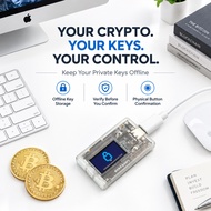 Luckyaxe HW01 Crypto Hardware Wallet, Offline Private Key Storage, USB Wallet for BTC ETH EVM, PIN &