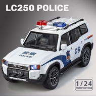 1:24 Scale Toyota Prado LC250 Police Alloy Car Model Diecast Car Sound Light Car Lovers Collection K