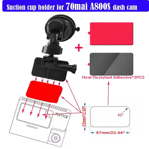 For 70MAI A800 Dvr Suction Cup Bracket, Dash Cam Mirror Mount Kit for 70mai A800s Dash cam.for 70mai