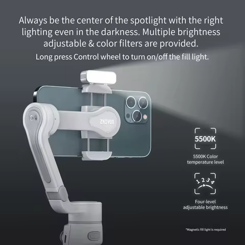 ZHIYUN Official Smooth Q4 Smartphone Gimbal 3-Axis Handheld Stabilizer Phone Gimbals for iPhone 15 p
