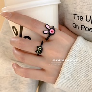 Your Jewelry Attic Three Small Black Cat Rings Cute Black Cat Rings Unique Rings Open Adjustable Rin