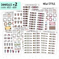 Doodle Planner Stickers 2 d12 d13 d14 d15 d16 d17 d18 d19 d20 stationery by StickersAndDoodles