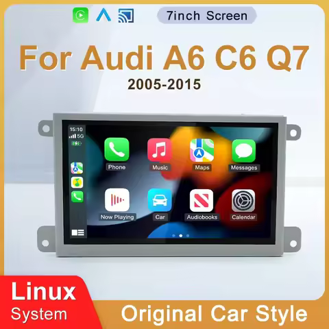 2026 New Linux System 7inch For Audi A6 Q7 C6 2005 2006 2007 Wireless CarPlay Auto Car Video Players