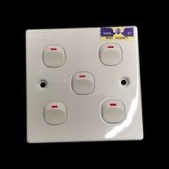 【 STOCK CLEARANCE - 50% 】 SWITCH  / ON OFF SWITCH  5GANG SIRM APPROVED GCE