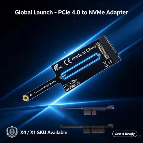 TISHRIC PCIE 4.0 1X 4X To NVME Adapter For M.2 2280 SSD PCI E x4/x8/x16 Slots Expansion Card PCI-E 4