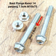 (4 bolts/ 2 sets) Flange bolt key 14 Length 7.5cm M10x75