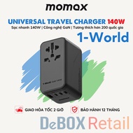 MOMAX 1-World 140W UA16 GaN Travel Charging Station, Universal Travel Power Adapter, Compatible with