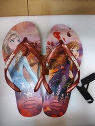 (NEW） Kids Havaianas 拖鞋 slippers flip flop US3/4Y EUR 35/36 (33-34) Frozen 冰雪奇緣 Elsa Anna Olaf