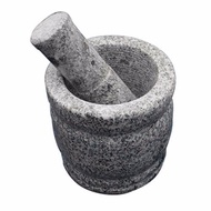 Natural Bluestone Garlic Press Stone Mortar Household Gallipot Grinder Stone Mortar Sub Garlic Mortar Garlic Press/Mortar and pestle stone pounder / Lesung Batu / Granite Stone pound grinder