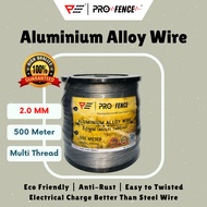 PRO FENCE Aluminium Alloy Wire 2.0MM 500 Meter Electric Fence Wire Aluminium Wire Wayar Pagar Elektr