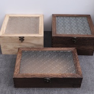 2026 New Style Ready Stock Begonia Flower Glass Wooden Box Household Anti-dust Flip Jewelry Box Glas