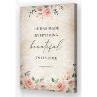 Ecclesiastes 3 11 Bible Verse Wall Art Floral Scripture Poster Decoration Painting Prints for Bedroo
