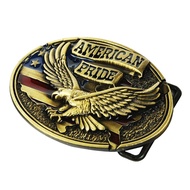 [Leipupa] Engraved Golden Eage American Pride Belt Buckle West Cowboy Buckle
