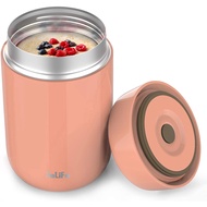 "(Black) Jelife Food Flask Insulated 650ml Hot Food Jar Leakproof Insulated Food  Container Soup Fla