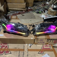 Paket Headlamp Pajero Sport Dakar Exceed  2016-2021 Pro7 Projie Biled Super Terang Alis RGB Sein Run
