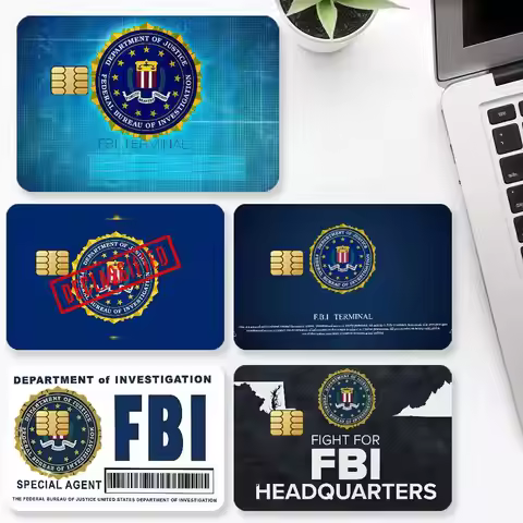 F-FBI Credit Card 4PCS Anti-scratch Waterproof Stickers for Bank Debit Decorative Protection