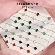 TIENTHANH SILVER women's SILVER bracelet with 3-leaf clover and 5-leaf clover in all colors, real SI