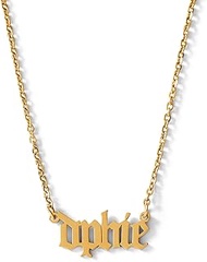 Delta Phi Epsilon Necklace — DPE 18K Gold Plated Sorority Necklace in Old English Font, Delta Phi Ep