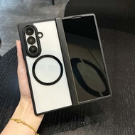 For Magsafe Case For Samsung Galaxy Z Fold 7 Translucent Hinge Folding Shockproof Magnetic Wireless 