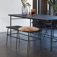 【Hübsch】－020907 北歐風簡約黑色長凳 椅凳 餐椅
