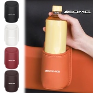 Multi-use Car Logo Seat Storage Bag Leather Car Organizer Water Bottle Holder for Mercedes Benz AMG 