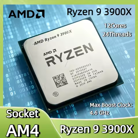 AMD Ryzen 9 3900X Desktop Processor 12C 24T 3.8 4.6GHz 7nm Zen2 AM4 Socket 6MB L2 64MB L3 105W PCIe 