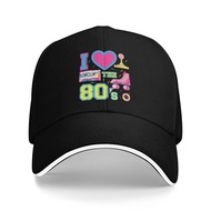 I Love Heart 80S The 80S Retro Pop Fancy Dress Hot Print Wear Fashion Baseball Cap