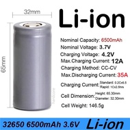 Real Capacity 6500mAh 3.7v 4.2V 32650 Rechargeable Lithium Li-Ion Battery 35A High Drain 18650 26650