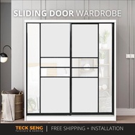 (FREE Shipping & FREE Installation) TECK SENG 8 Feet Sliding Doors Wardrobe / Anti-Jump / 2 Sliding 