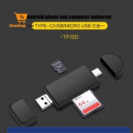XZT Card Reader OTG 3in1 USB 2.0 Micro USB Type C OTG SD Card MicroSD - YC320